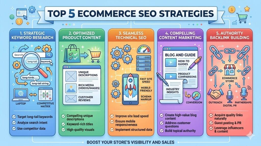 Top 5 Ecommerce SEO Strategies for Your Online Store